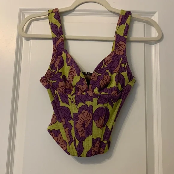 Brand new, never worn! Floral corset top size S from zara - Picture 1 of 2